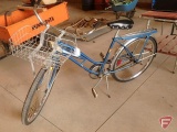 Sears vintage coaster bike with basket, 26in diameter wheels