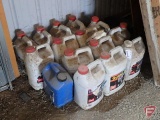 Poly jugs of used oil