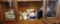 Contents of shelf: Blue Danube dishes serving bowls, tray, cups, candle holders, creamer,