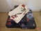 Longchamp crystal stemware and holiday cloth napkins