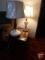 (2) table lamps and end table