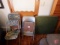 (4) matching floral folding chairs, folding table, (2) other matching folding chairs, and