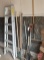 6' aluminum step ladder, rakes, transfer shovel, broom, squeegee, pitchfork