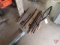 2/4 wheel convertible cart and contents: angle iron, flat bar, tubing