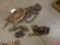 (3) chain binders and (3) chains with hooks