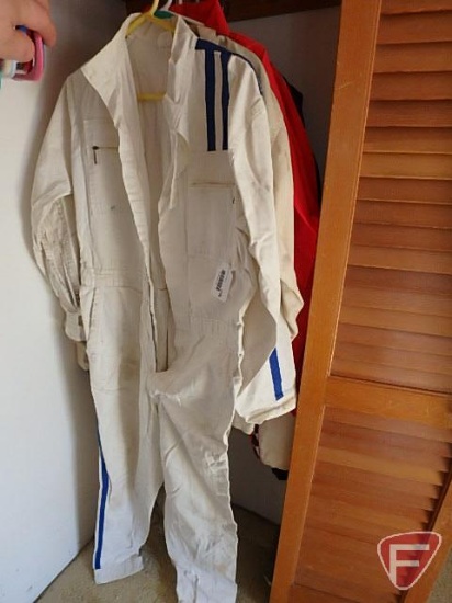 (2) Vintage racing jumpsuits and (6) jackets with advertising