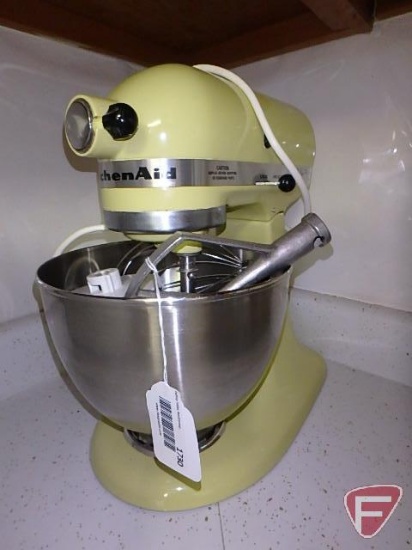 Kitchenaid countertop mixer model K45SS, pale mustard color