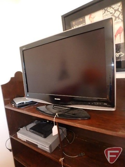 31" Sharp Aquos LCD flat screen TV/television model LCD-32D43U and Sony DVD and VHS player,