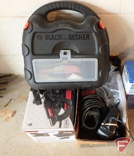 Drill Master 3-1/4" planer 120v, Black & Decker mouse sander/polisher with case,