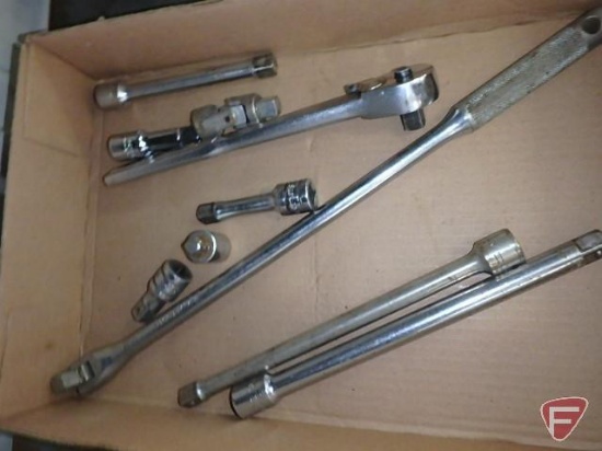 1/2" drive ratchet, breaker bar, extension, swivel