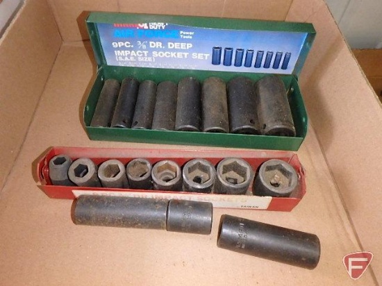 3/8" drive SAE impact sockets, (2) sets