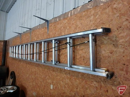 24' Keller aluminum extension ladder, 23' reach, 225lb capacity