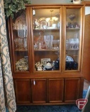Wood hutch/buffet, 1 piece with under storage, contents NOT included, 50