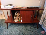End table and LP records: 33-1/3 and 45