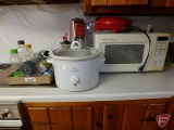 Rival Crock pot, Soda Stream with (5) carbon canisters, (7) soda stream bottles, and Bubba cup,