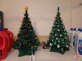 (2) lighted ceramic Christmas trees