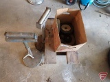 (2) material roller stands, 3-wheel furniture dolly, caster wheel, and (3) hard rubber wheels