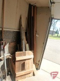 Mixed lumber: 2x4, 1x6, plywood, 4x4 treated wood posts; 1-1/2