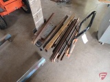 2/4 wheel convertible cart and contents: angle iron, flat bar, tubing