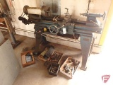 South Bend lathe on cast iron stand, 3 jaw chuck, 28
