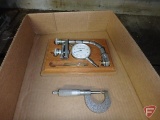 0 to 1 micrometer and dial indicator with adjustable arms