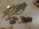 (3) chain binders and (3) chains with hooks