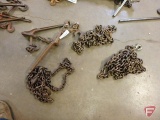 (2) chain binders and (3) chains with hooks