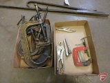 (9) c-clamps, (2) locking pliers, and (2) 1/4