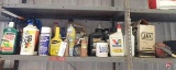 Shop chemicals: Jax grease, oils, brake fluid, coolant, Goldenrod oilers, and (2) fire extinguishers