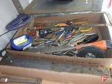 Hack saw, pliers, files, LED light, voltage tester