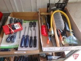 Cen-tech digital multimeter, (2) Pittsburgh 6pc screwdriver sets, wire brushes, scissors, and