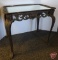 Cast iron side/occasional table with mirror top, 19inHx21inx16in