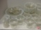Opalescent hobnail glass items, plates, bowls, candy dishes, dessert cups, glasses.