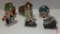 Ceramic village pieces and card board houses