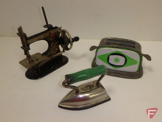 Salesman samples/childs sewing machine, toaster and iron