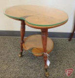 Wood occasional table with claw foot glass ball table leg with Northwind Mythological face and