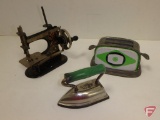 Salesman samples/childs sewing machine, toaster and iron