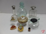 Vintage perfume bottles and trinket dish