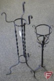 (2) Wrought iron plant stands, tallest is 38inH, Both