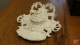 Vintage painted cast iron inkwell