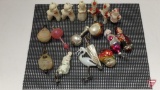 Vintage Christmas ornaments, some clip-on, some candles