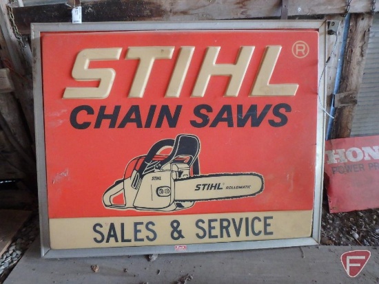 Stihl Chainsaws Sales & Service double sided outdoor advertising sign, 61-1/2"x49"x4"D