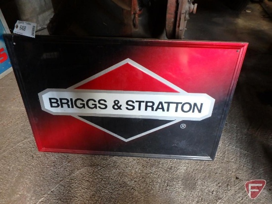 Briggs & Stratton single sided metal advertising sign, 23"x36"