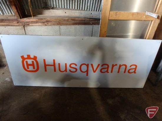 Husqvarna aluminum single sided advertising sign, 22-1/2"x58-1/2"