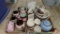 Stoneware dishes: nesting bowls, pitchers, teapots, sugar creamers, planter