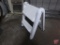 Folding 4ft plastic table, plastic step stool and metal step stool. 3 pieces