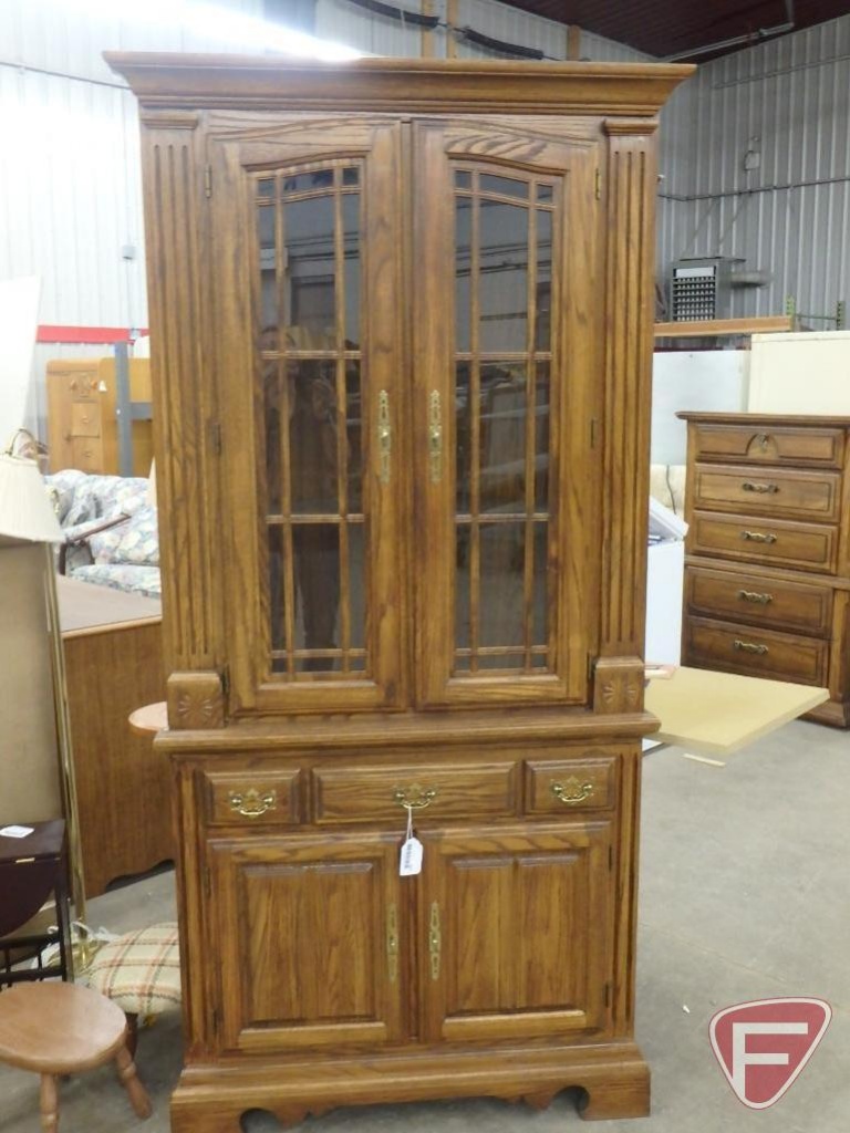 Lighted Corner Curio Cabinet 34 1 2 X15 1 2 X77 H Estate