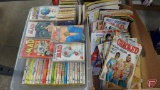 Vintage Mad books and magazines. Contents of tote and box