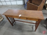 Wood sofa table with one drawer, 30inHx45inWx13inD