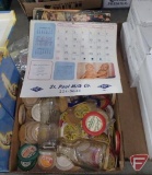 Collection of milk covers, scale tickets, cookbooks, and 1967 St Paul Milk Co calendar